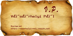 Vásárhelyi Pál névjegykártya